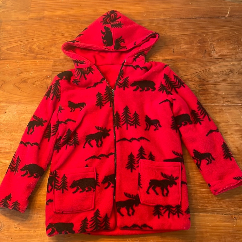 Red & black Christmas/winter fleece zipup